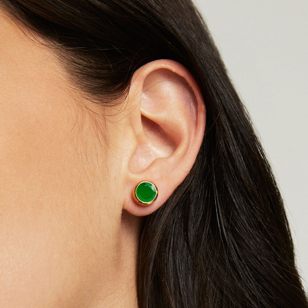 Signature Midi Knockout Studs | Green Onyx | Dean Davidson Jewelry