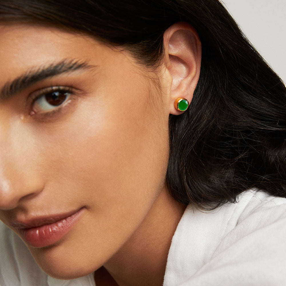 Signature Midi Knockout Studs | Green Onyx | Dean Davidson Jewelry