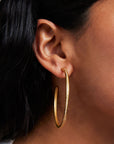 Petit Pavé Large Thin Hoops