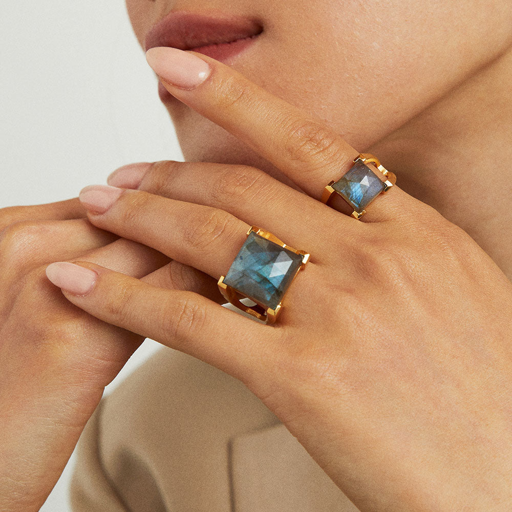 Mini Plaza Ring | Labradorite | Dean Davidson Jewelry