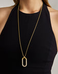 Solene Pavé Long Pendant Necklace