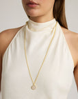Mirabeaux Pave Long Pendant Necklace