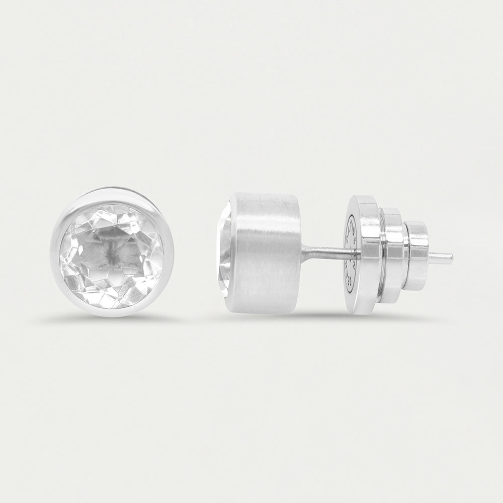 Signature Midi Knockout Studs | Crystal Quartz | Dean Davidson