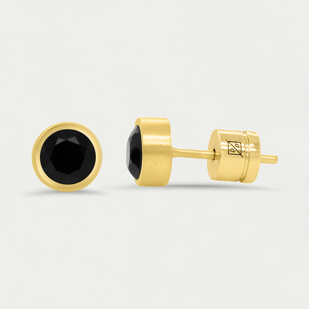 Dean Davidson | Signature Small Knockout Studs | Gold Black Onyx