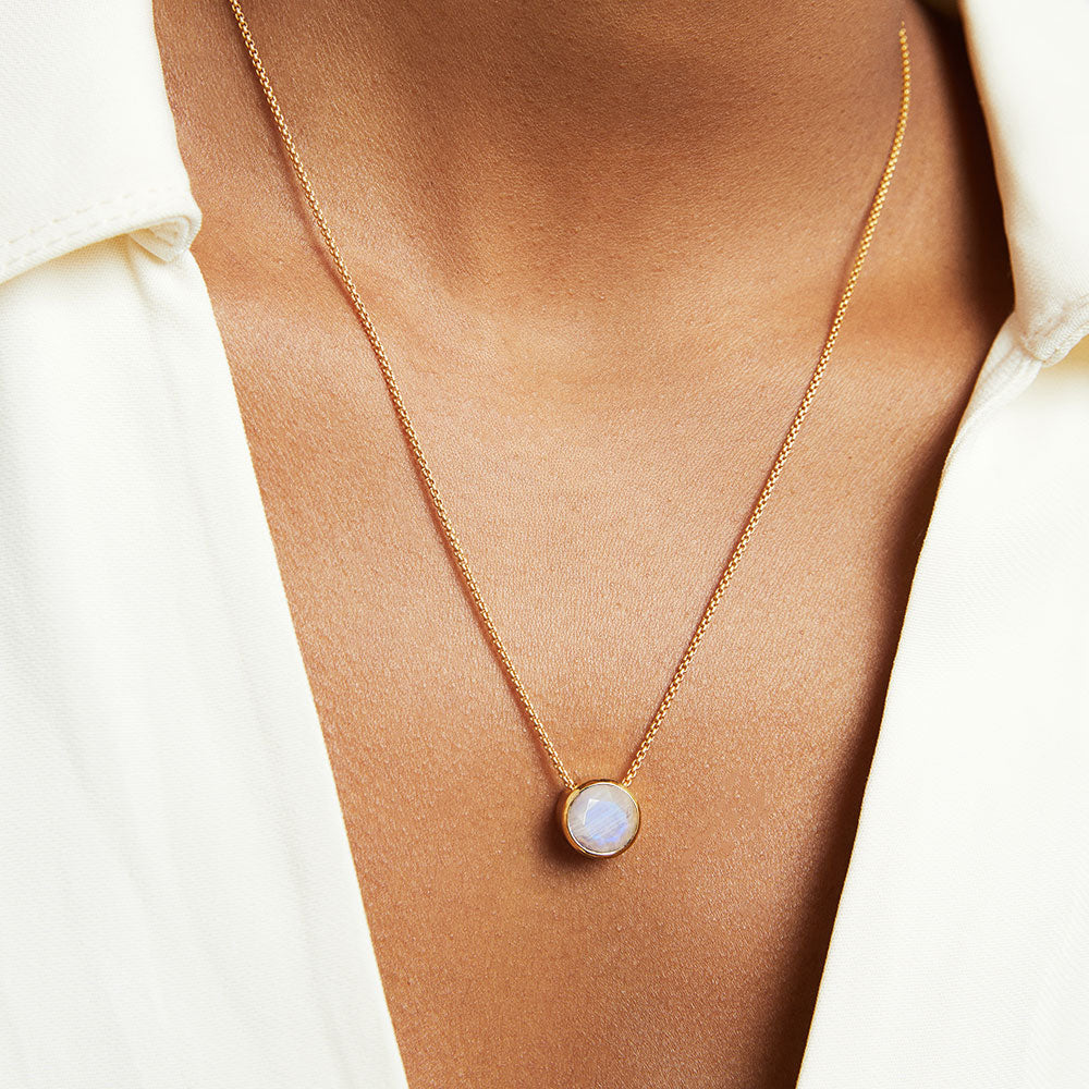 Signature Knockout Pendant | Rainbow Moonstone | Dean