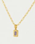 Baguette Birthstone Necklace