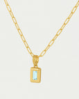 Baguette Birthstone Necklace