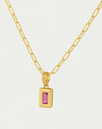 Baguette Birthstone Necklace