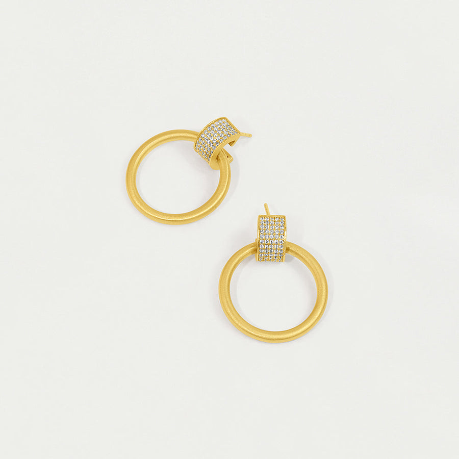 Petit Pavé Drop Hoops