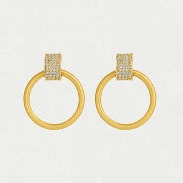 Petit Pavé Drop Hoops