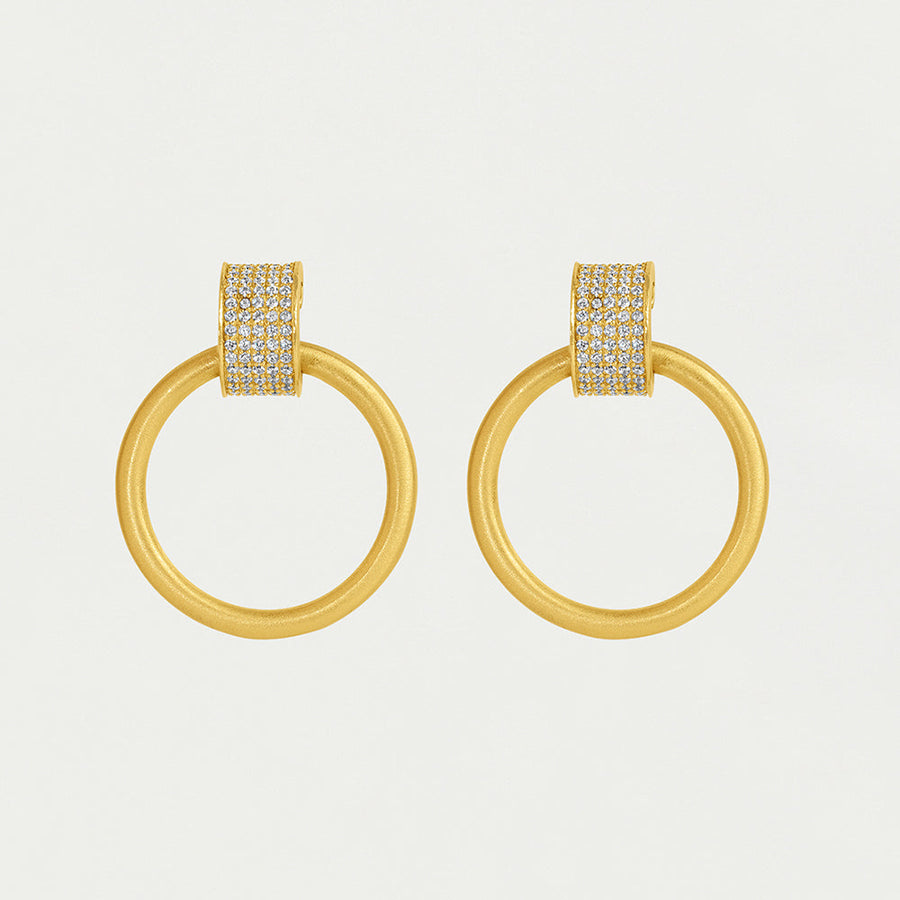 Petit Pavé Drop Hoops