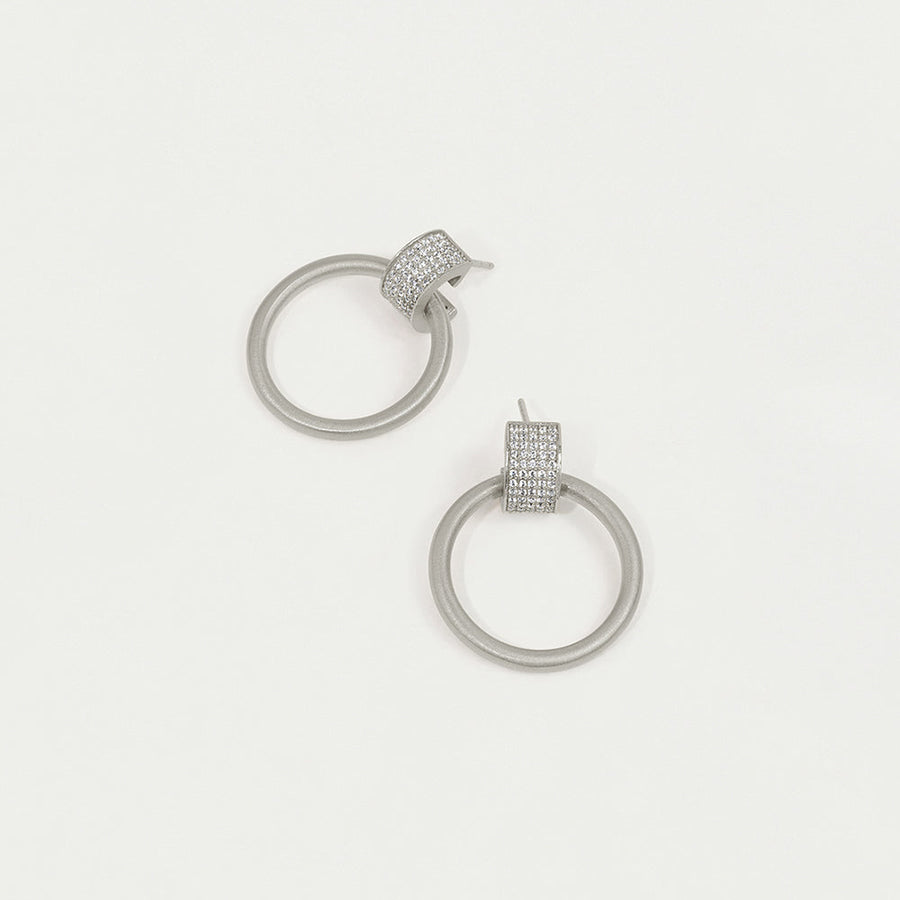 Petit Pavé Drop Hoops