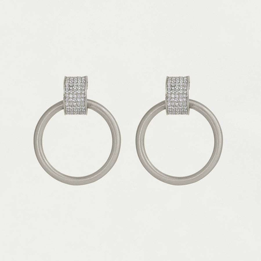 Petit Pavé Drop Hoops