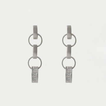 Petit Pavé Statement Chain Earrings