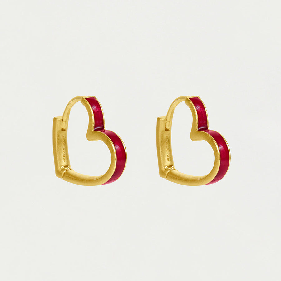 Enamel Heart Huggies