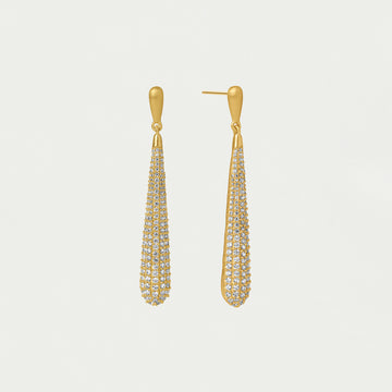 Margaux Pavé Long Drop Earrings