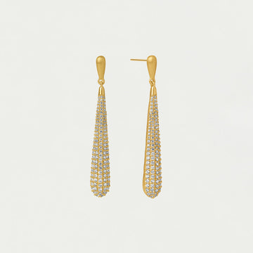 Margaux Pavé Long Drop Earrings