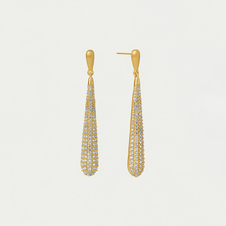 Margaux Pavé Long Drop Earrings