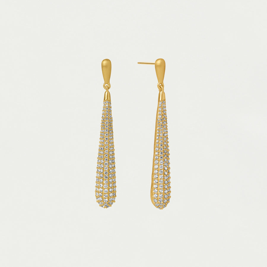 Margaux Pavé Long Drop Earrings