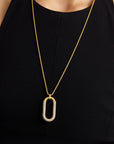 Solene Pavé Long Pendant Necklace