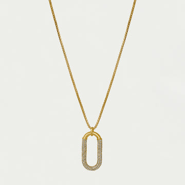 Solene Pavé Long Pendant Necklace