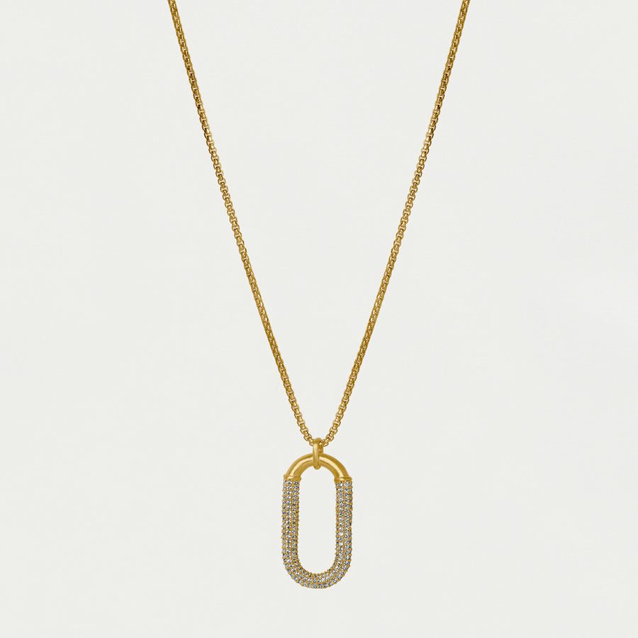 Solene Pavé Long Pendant Necklace