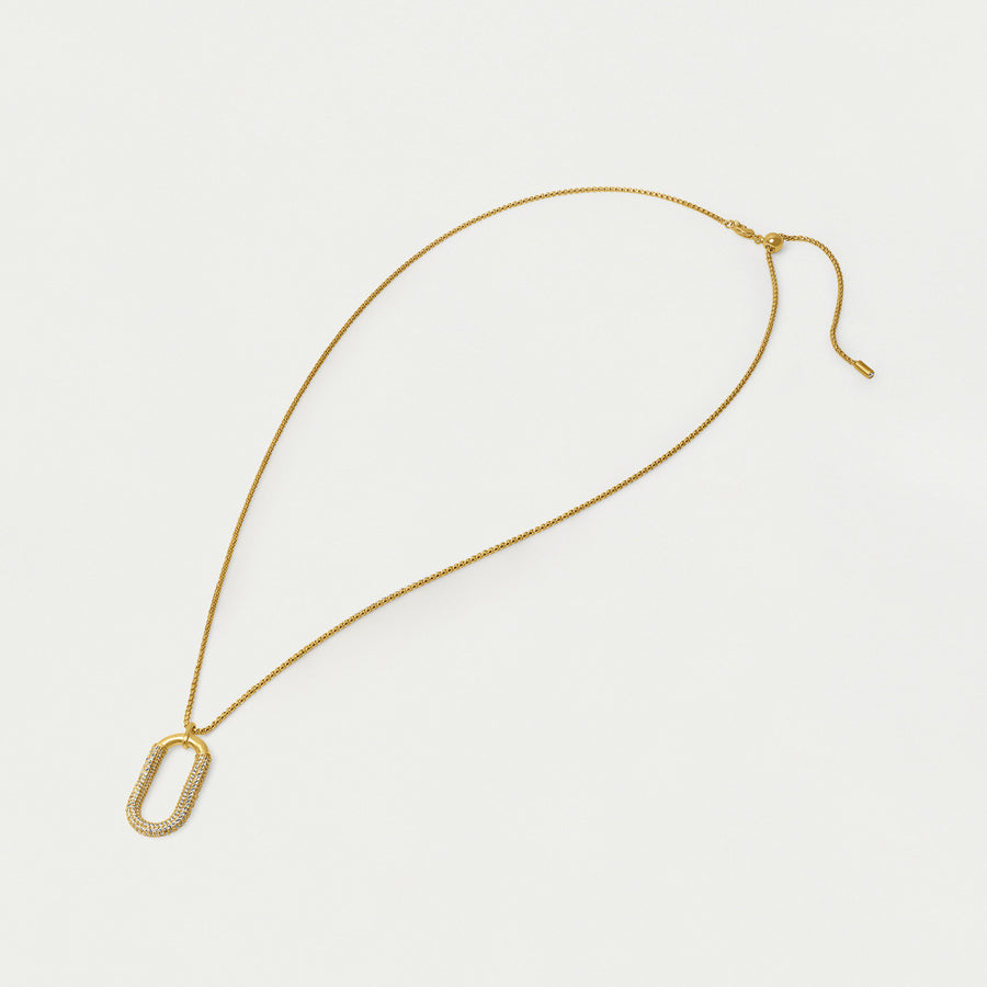 Solene Pavé Long Pendant Necklace