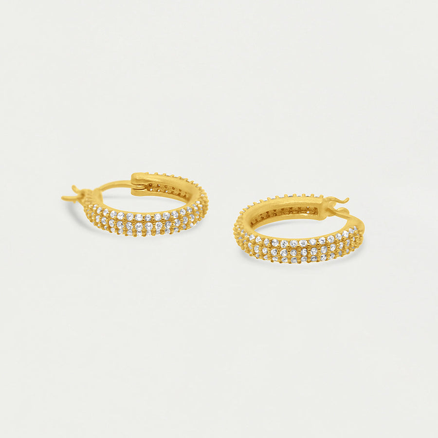 Signature Pave Huggie Hoops