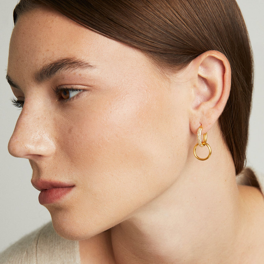 Signature Pavé Huggie Hoops