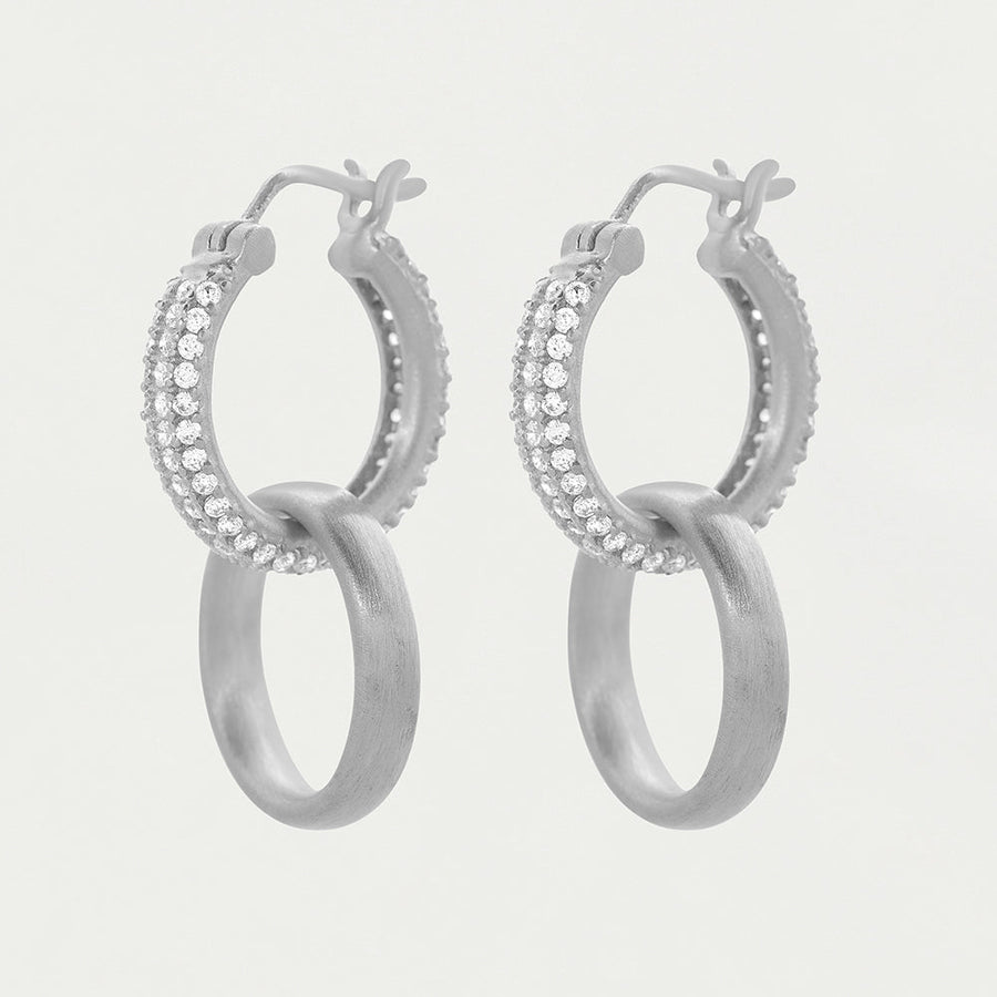 Signature Pave Huggie Hoops