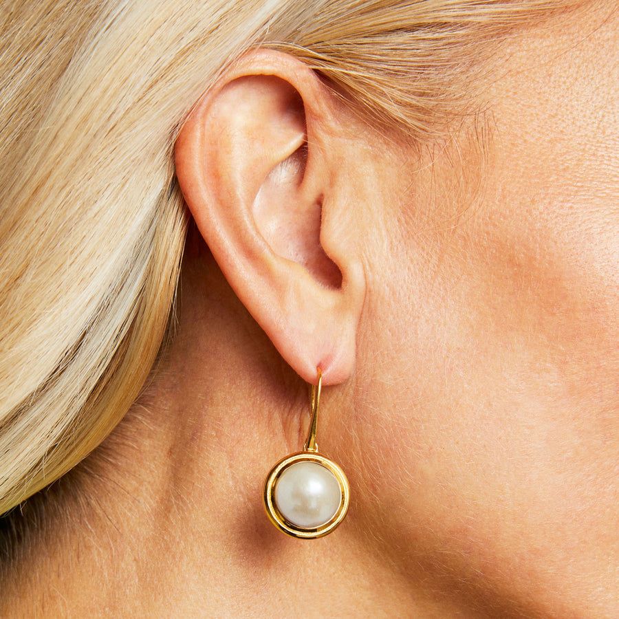 Signet Gemstone Drop Earrings