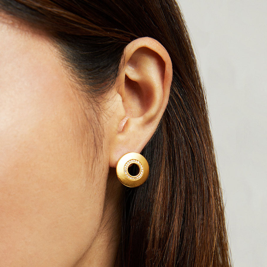 Petit Pave Circle Studs