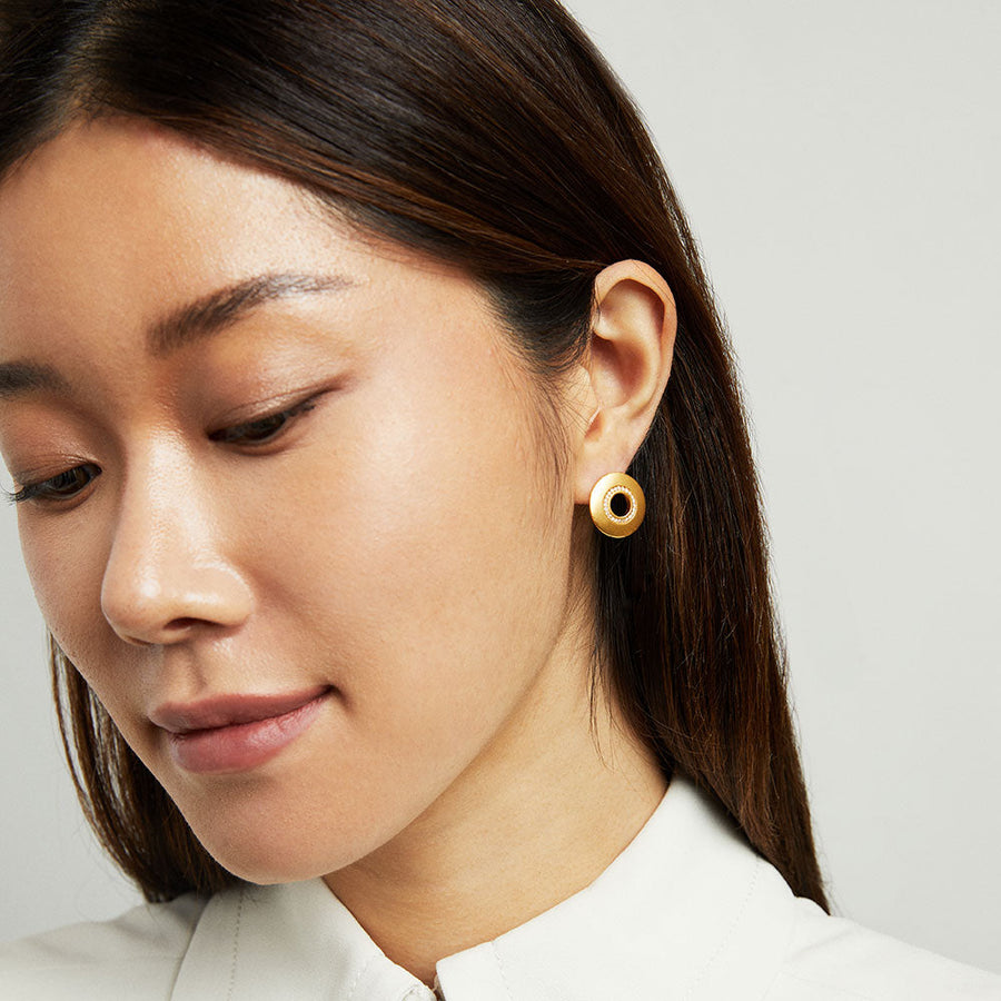 Petit Pave Circle Studs