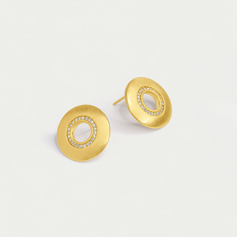Petit Pave Circle Studs