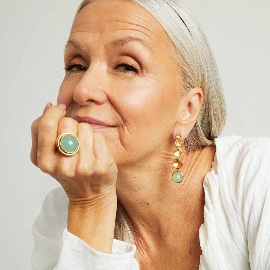 Sol Statement Gemstone Drop Earrings