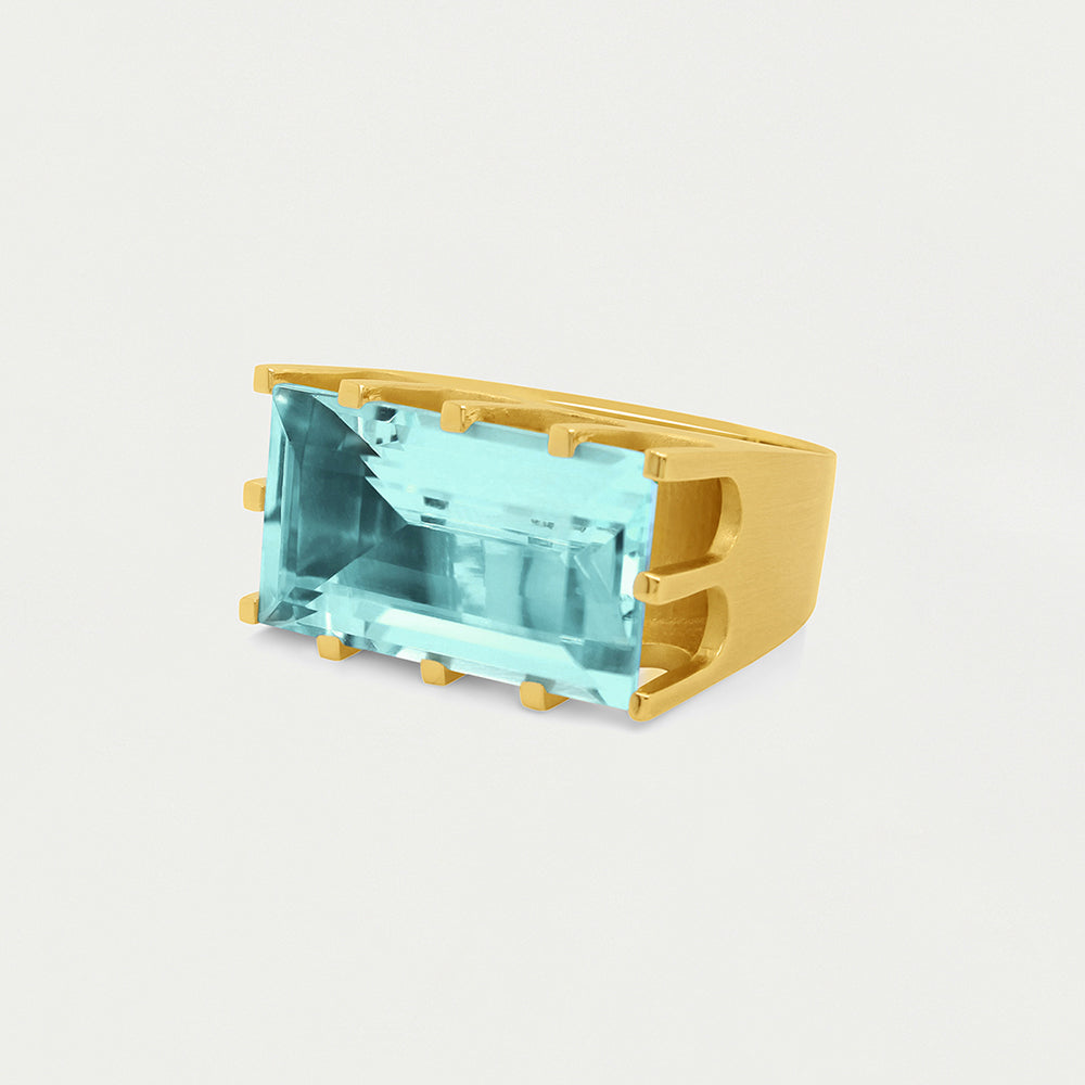 Dean Davidson Jewelry Castle Ring Gold Aquamarine