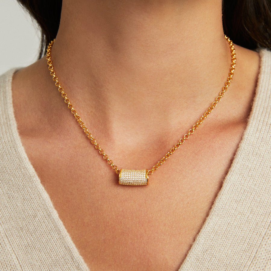 Signature Pave Tube Necklace