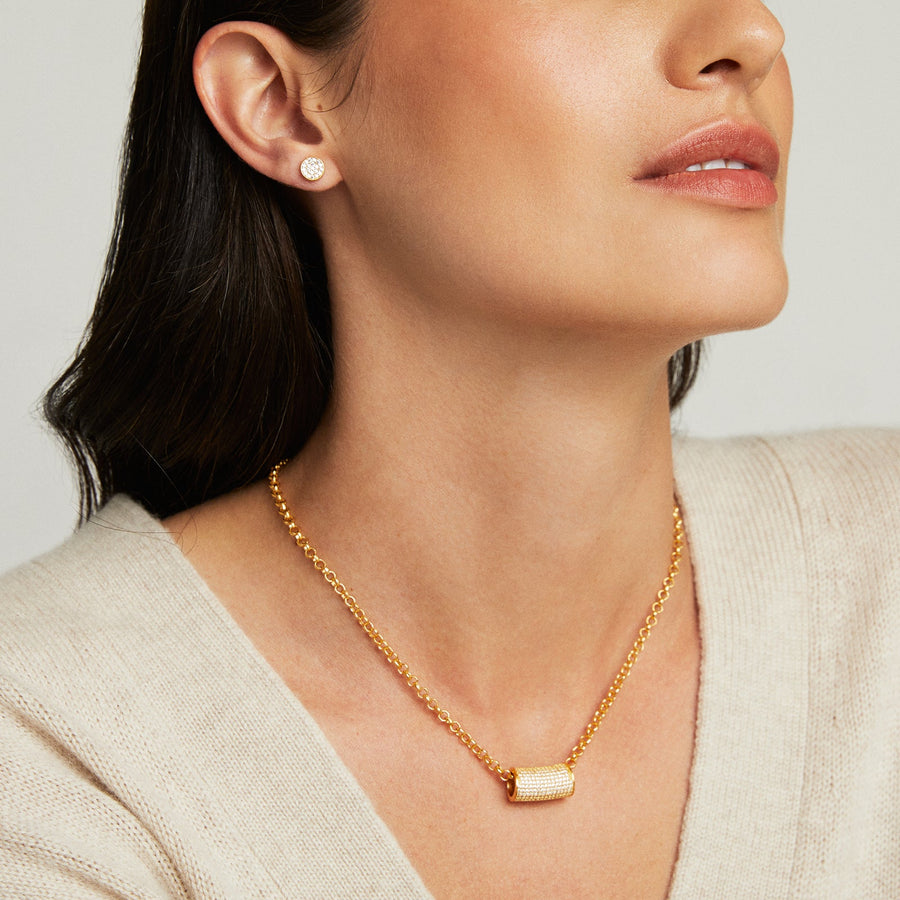 Signature Pave Tube Necklace