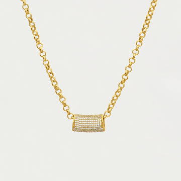 Signature Pave Tube Necklace