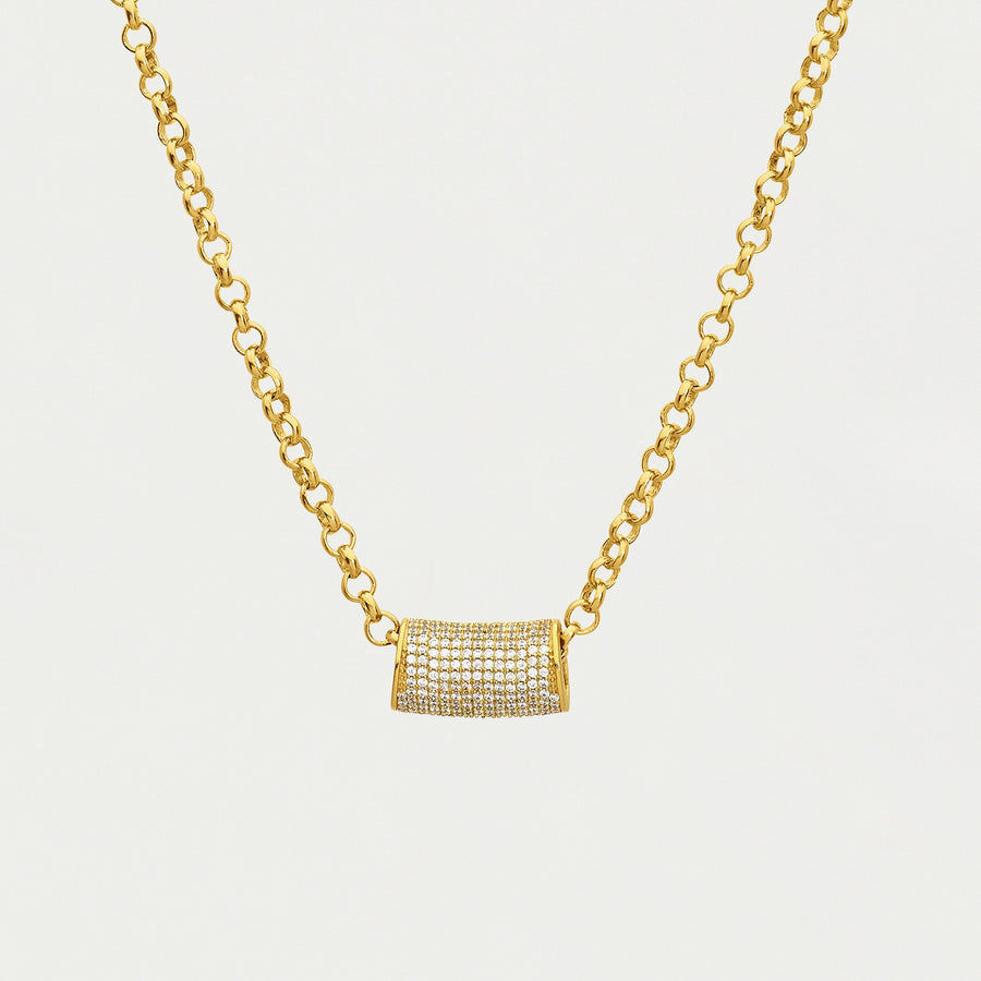 Signature Pave Tube Necklace