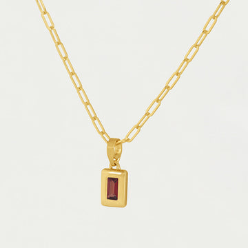 Baguette Birthstone Necklace