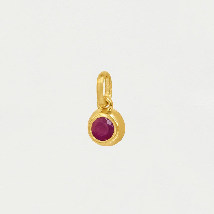 Round Birthstone Charm